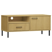 Thumbnail for TV-Schrank OSLO mit Metallbeinen Braun Massivholz Kiefer