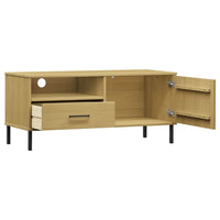 Thumbnail for TV-Schrank OSLO mit Metallbeinen Braun Massivholz Kiefer