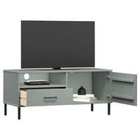 Thumbnail for TV-Schrank OSLO mit Metallbeinen Grau Massivholz Kiefer