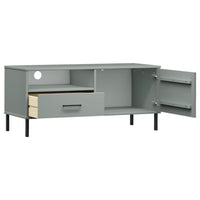 Thumbnail for TV-Schrank OSLO mit Metallbeinen Grau Massivholz Kiefer