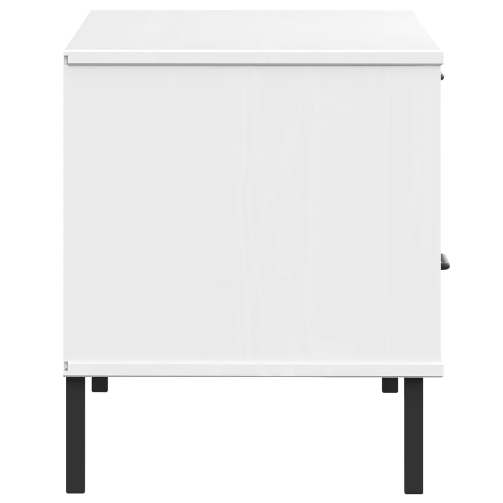 TV-Schrank OSLO mit Metallbeinen Weiß Massivholz Kiefer