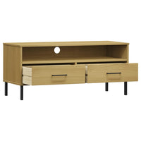 Thumbnail for TV-Schrank OSLO mit Metallbeinen Braun Massivholz Kiefer