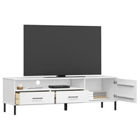 Thumbnail for TV-Schrank OSLO mit Metallbeinen Weiß Massivholz Kiefer