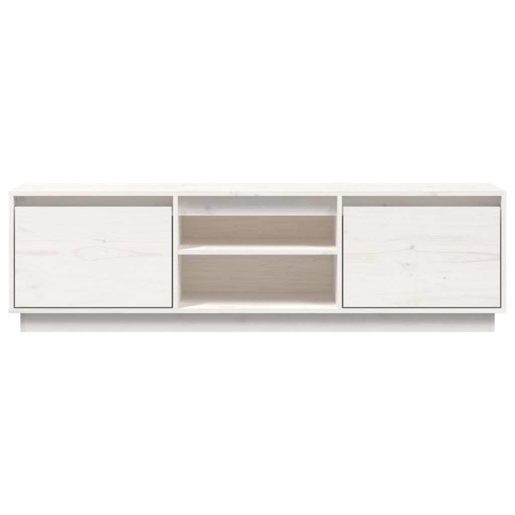 TV-Schrank Weiß 140x35x40 cm Massivholz Kiefer