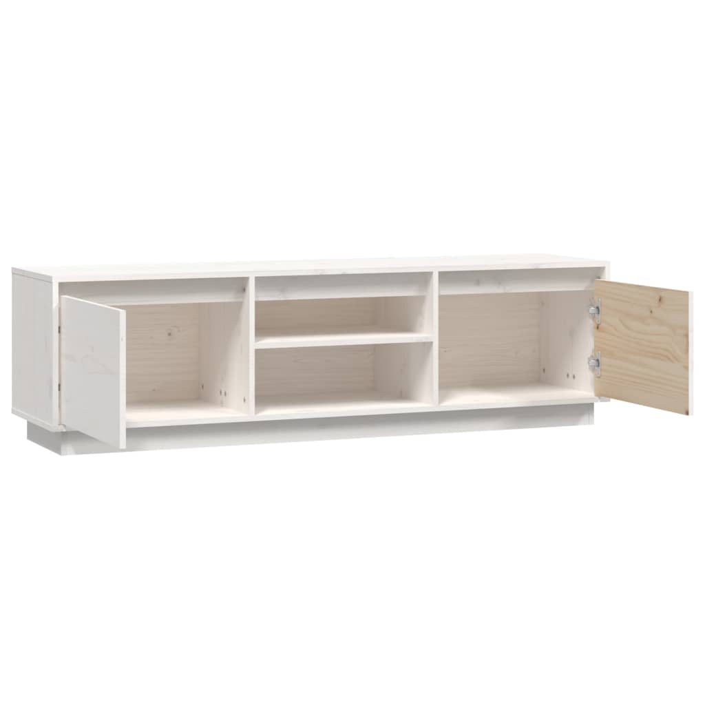 TV-Schrank Weiß 140x35x40 cm Massivholz Kiefer