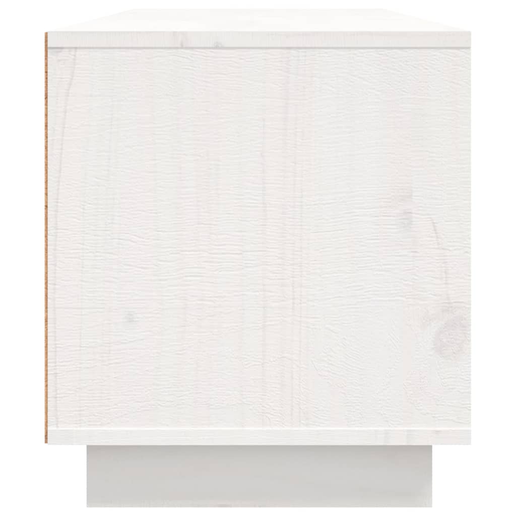 TV-Schrank Weiß 140x35x40 cm Massivholz Kiefer