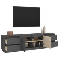 Thumbnail for TV-Schrank Grau 176x37x47,5 cm Massivholz Kiefer