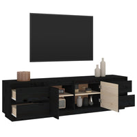 Thumbnail for TV-Schrank Schwarz 176x37x47,5 cm Massivholz Kiefer
