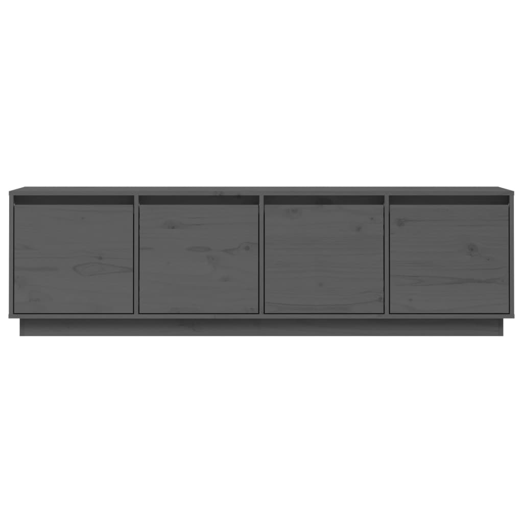 TV-Schrank Grau 156x37x45 cm Massivholz Kiefer