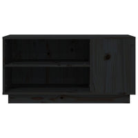 Thumbnail for TV-Schrank Schwarz 80x35x40,5 cm Massivholz Kiefer