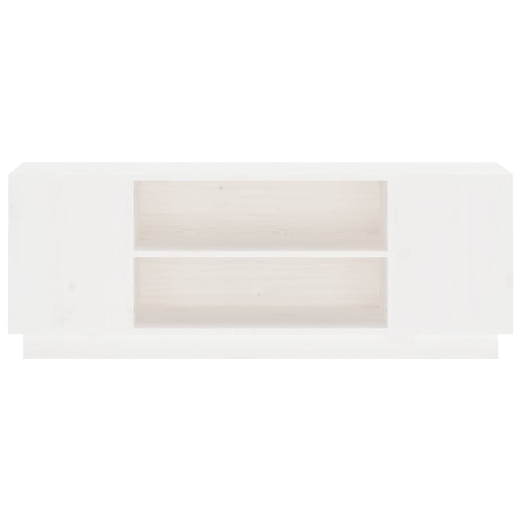 TV-Schrank Weiß 110x35x40,5 cm Massivholz Kiefer