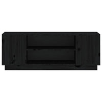 Thumbnail for TV-Schrank Schwarz 110x35x40,5 cm Massivholz Kiefer