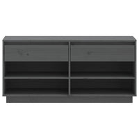 Thumbnail for Schuhregal Grau 110x34x52 cm Massivholz Kiefer