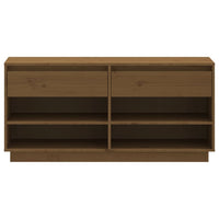 Thumbnail for Schuhregal Honigbraun 110x34x52 cm Massivholz Kiefer