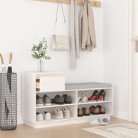 Thumbnail for Schuhregal Weiß 110x34x61 cm Massivholz Kiefer