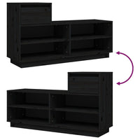 Thumbnail for Schuhregal Schwarz 110x34x61 cm Massivholz Kiefer