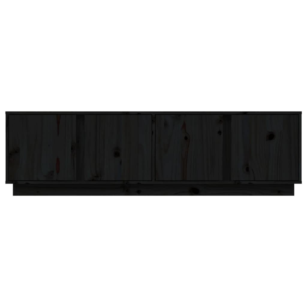 TV-Schrank Schwarz 140x40x40 cm Massivholz Kiefer