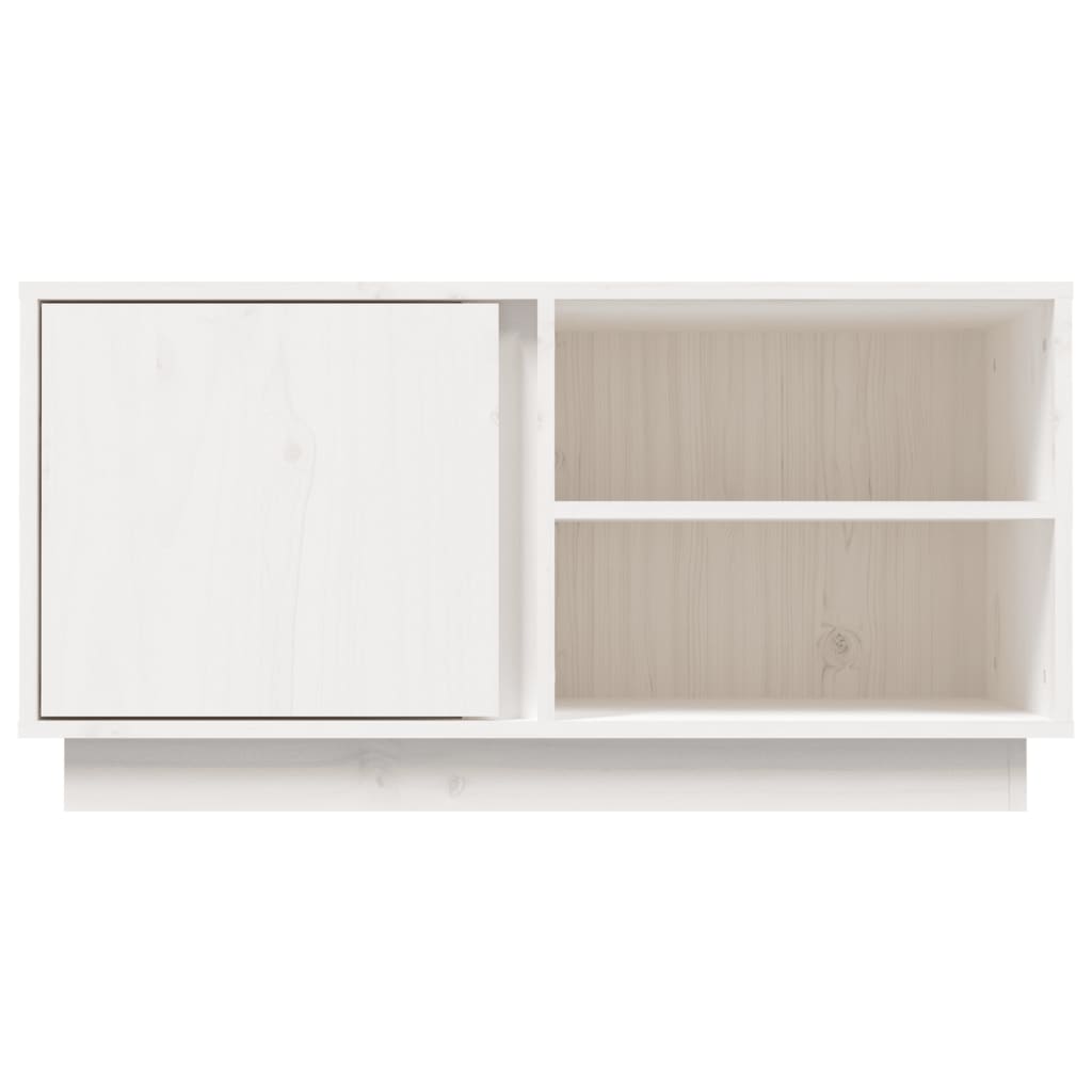 TV-Schrank Weiß 80x35x40,5 cm Massivholz Kiefer