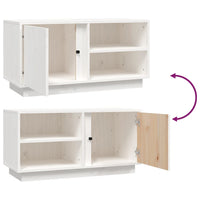 Thumbnail for TV-Schrank Weiß 80x35x40,5 cm Massivholz Kiefer