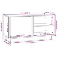 Thumbnail for TV-Schrank Grau 80x35x40,5 cm Massivholz Kiefer