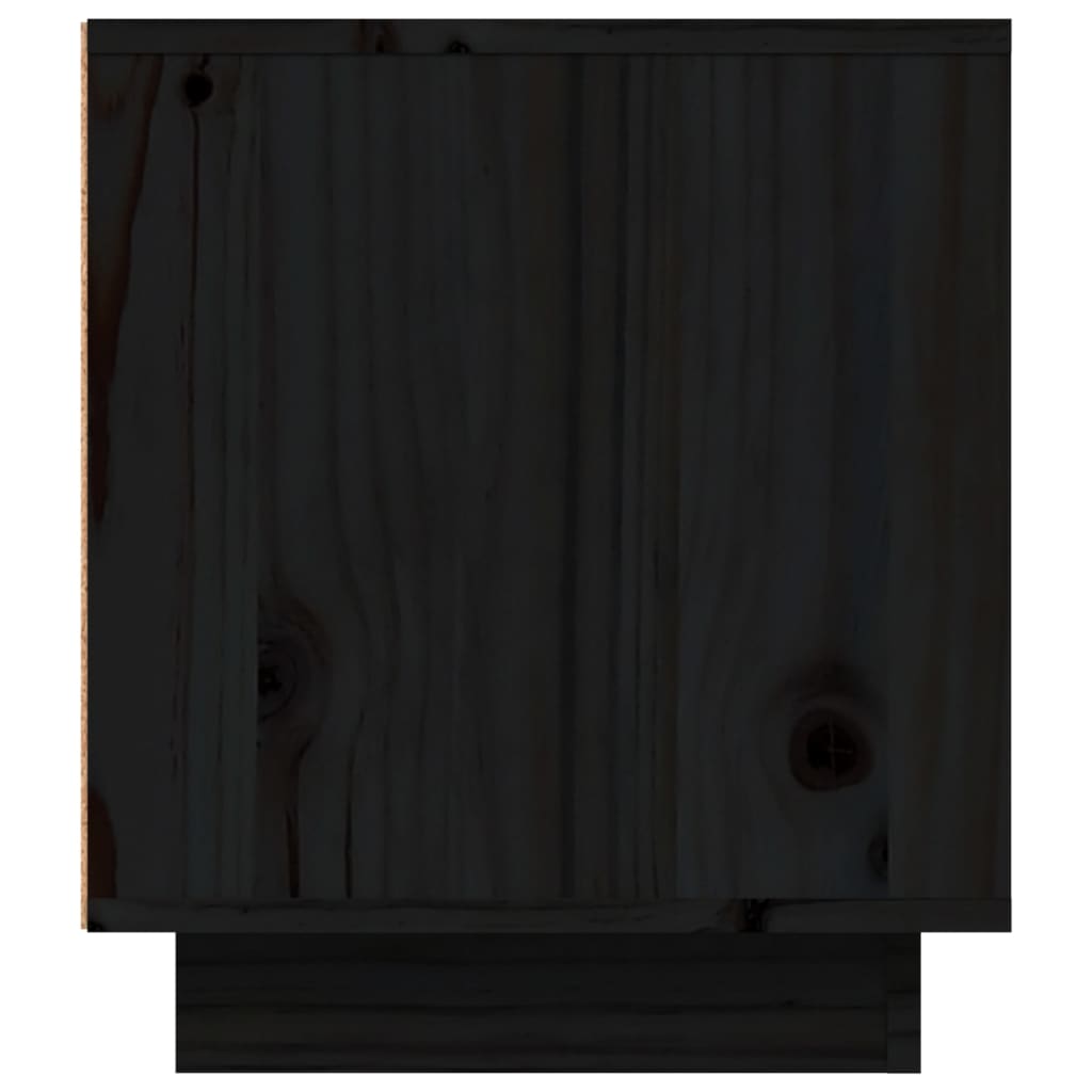 TV-Schrank Schwarz 80x35x40,5 cm Massivholz Kiefer