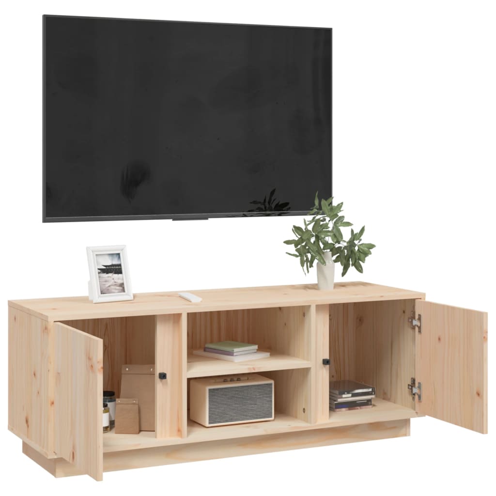 TV-Schrank 110x35x40,5 cm Massivholz Kiefer