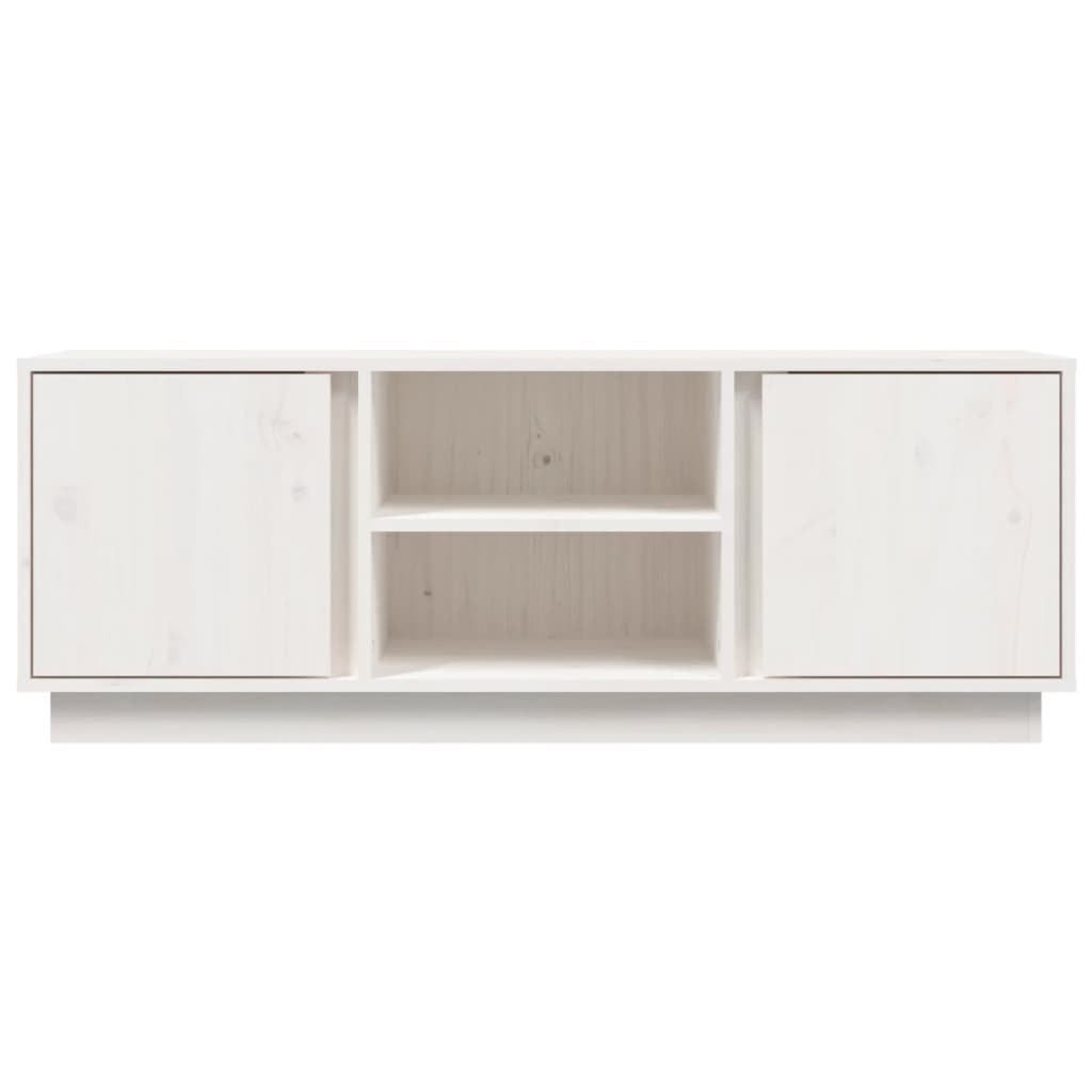 TV-Schrank Weiß 110x35x40,5 cm Massivholz Kiefer