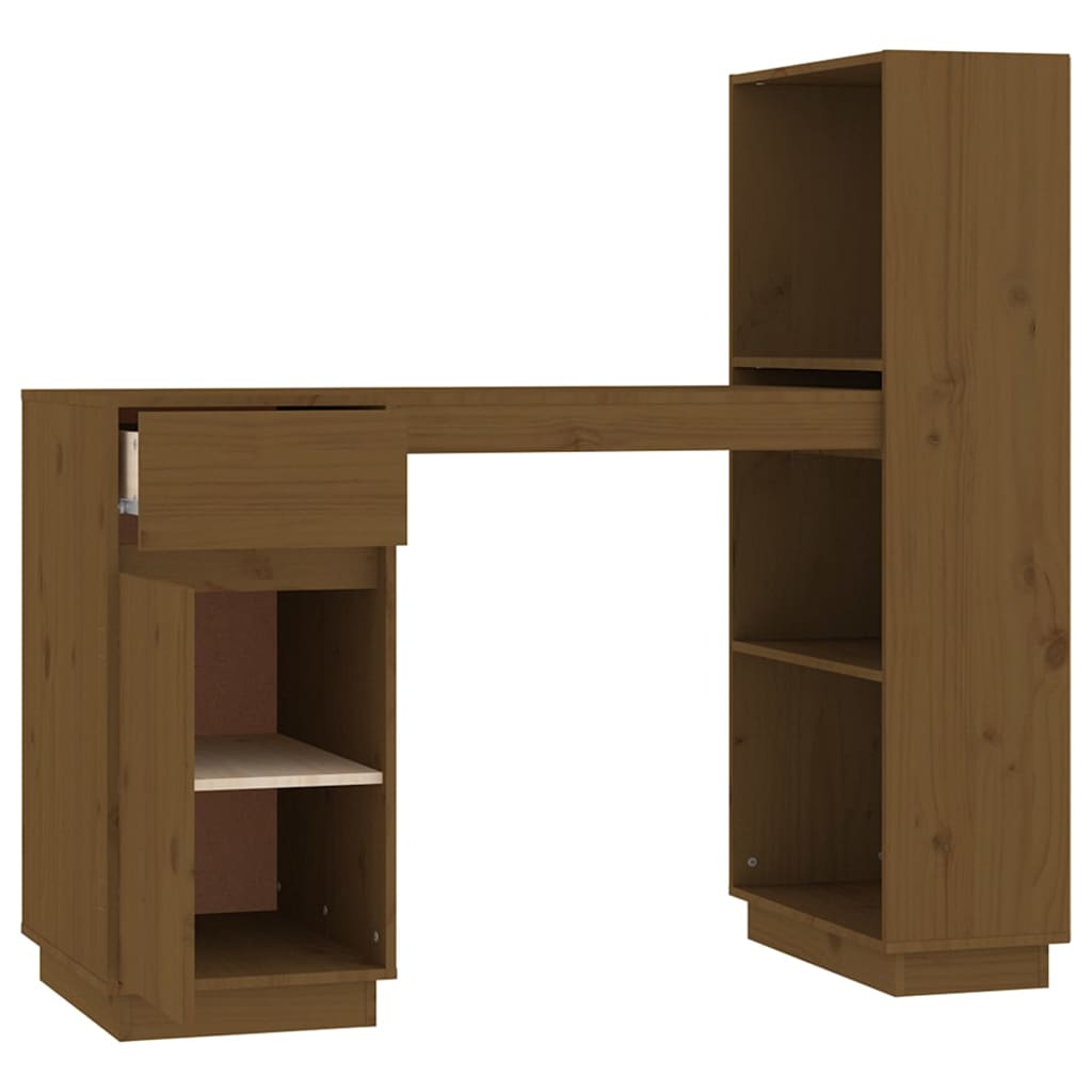Schreibtisch Honigbraun 110x53x117 cm Massivholz Kiefer