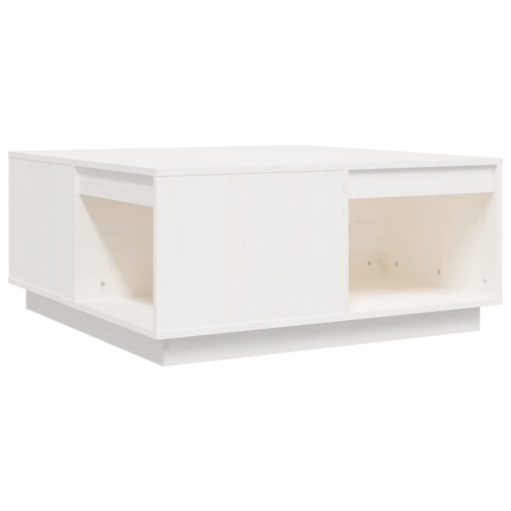 Couchtisch Weiß 80x81x36,5 cm Massivholz Kiefer