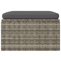 Thumbnail for Gartenhocker mit Kissen Grau 55x55x30 cm Poly Rattan