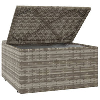 Thumbnail for Gartenhocker mit Kissen Grau 55x55x30 cm Poly Rattan