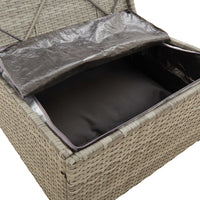 Thumbnail for Gartenhocker mit Kissen Grau 55x55x30 cm Poly Rattan