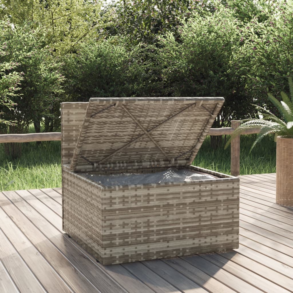 Garten-Mittelsofa mit Kissen Grau 57x57x56 cm Poly Rattan
