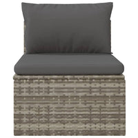 Thumbnail for Garten-Mittelsofa mit Kissen Grau 57x57x56 cm Poly Rattan