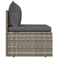 Thumbnail for Garten-Mittelsofa mit Kissen Grau 57x57x56 cm Poly Rattan