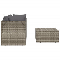 Thumbnail for 3-tlg. Garten-Lounge-Set mit Kissen Grau Poly Rattan