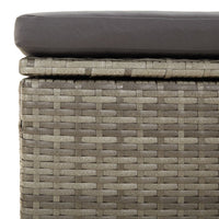 Thumbnail for 3-tlg. Garten-Lounge-Set mit Kissen Grau Poly Rattan