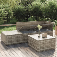 Thumbnail for 4-tlg. Garten-Lounge-Set mit Kissen Grau Poly Rattan