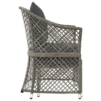 Thumbnail for 2-tlg. Garten-Lounge-Set mit Kissen Grau Poly Rattan