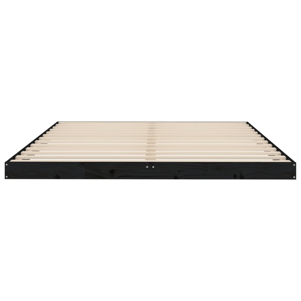 Massivholzbett Schwarz 150x200 cm Kiefer 5FT King Size