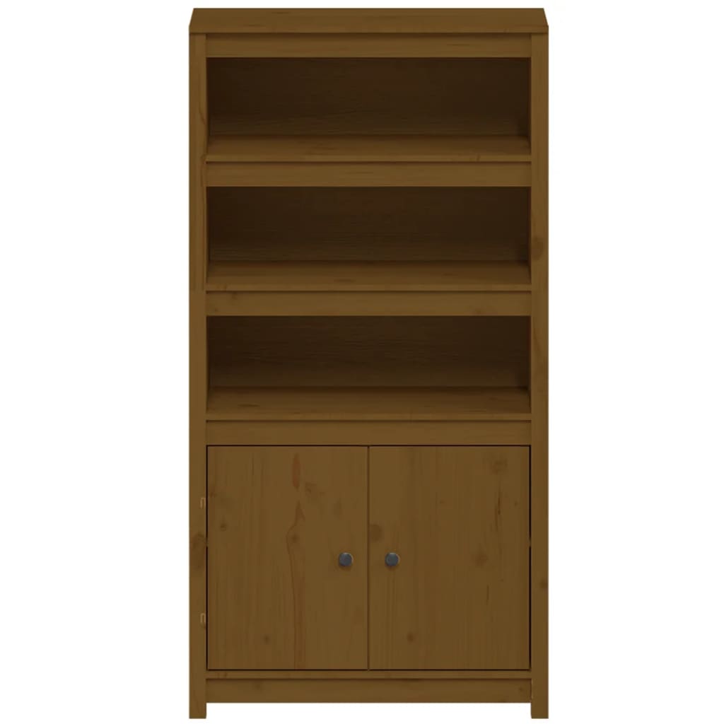 Highboard Honigbraun 80x35x154 cm Massivholz Kiefer