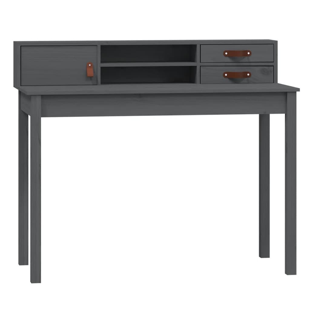 Schreibtisch Grau 110x50x93 cm Massivholz Kiefer