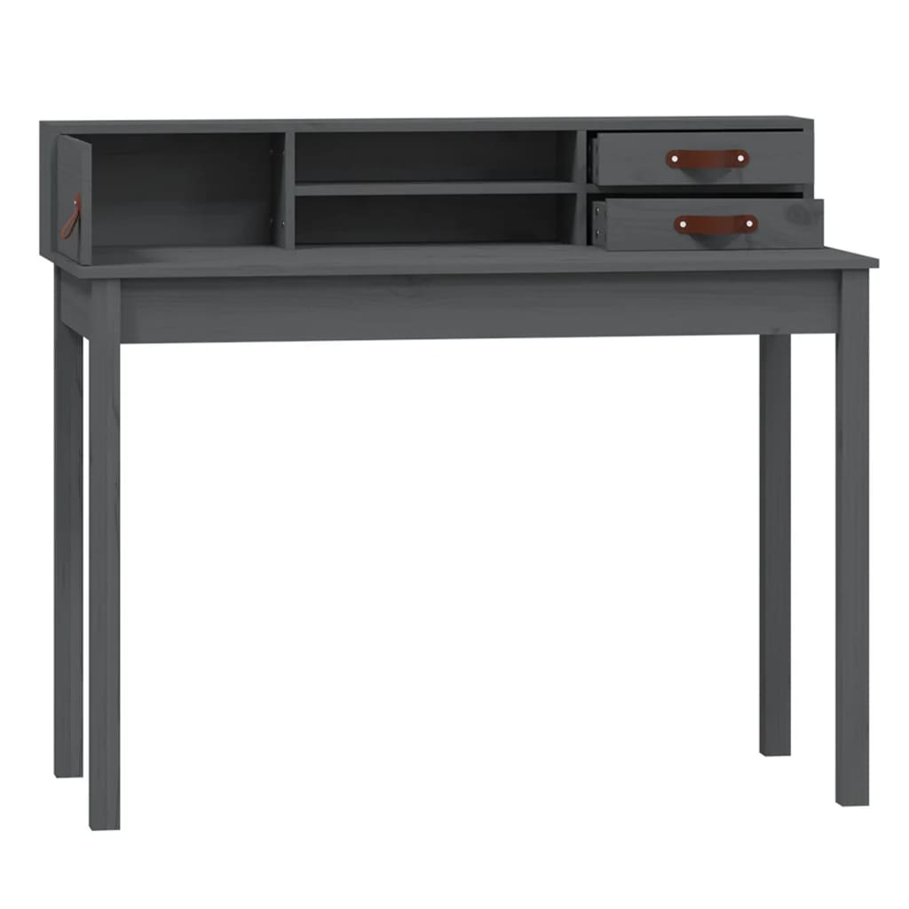 Schreibtisch Grau 110x50x93 cm Massivholz Kiefer