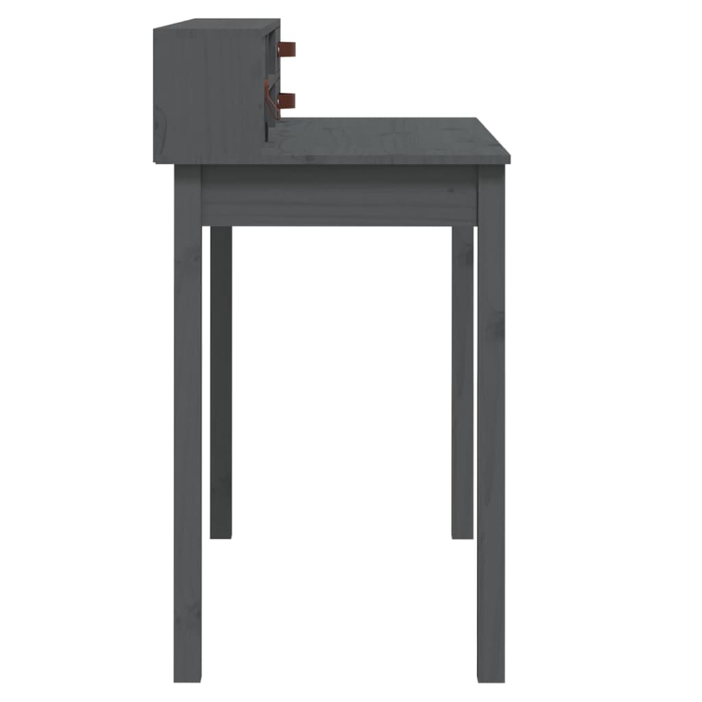 Schreibtisch Grau 110x50x93 cm Massivholz Kiefer