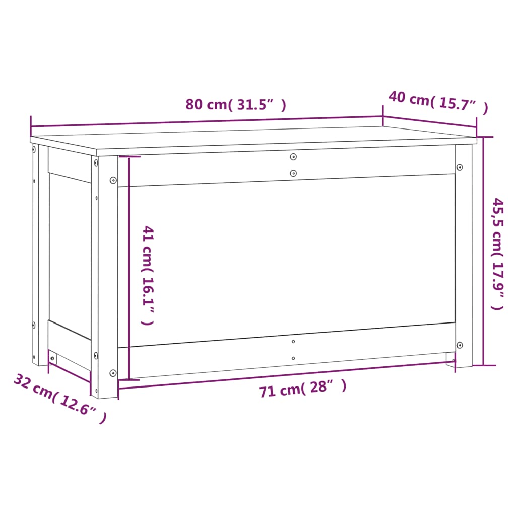Truhe Honigbraun 80x40x45,5 cm Massivholz Kiefer