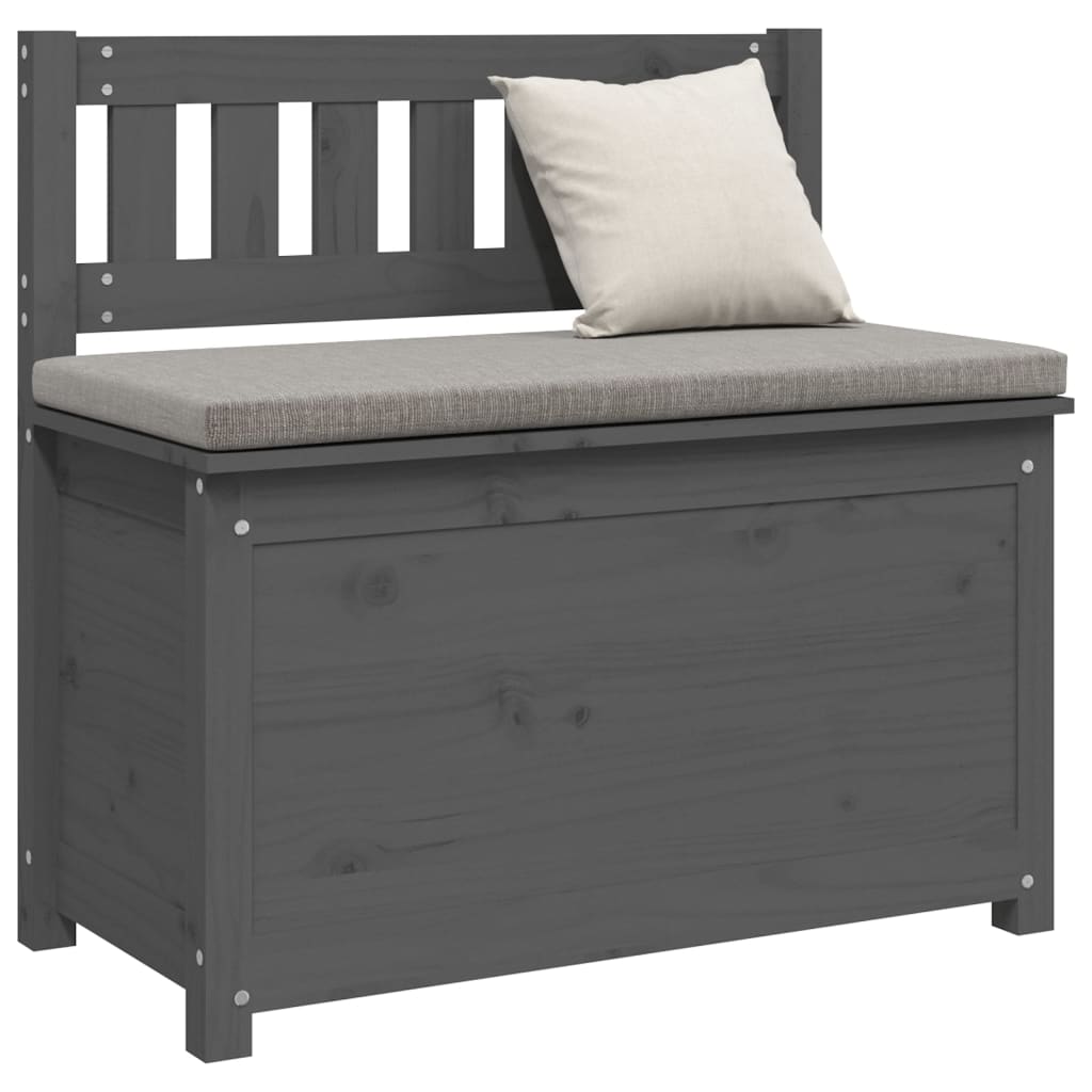 Sitzbank Grau 80x41x77 cm Massivholz Kiefer