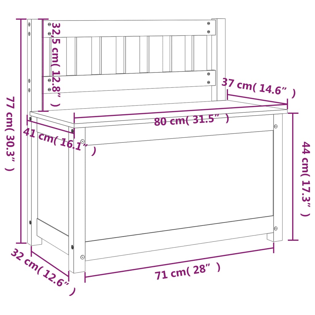 Sitzbank Honigbraun 80x41x77 cm Massivholz Kiefer