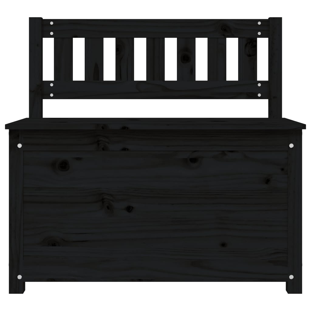 Sitzbank Schwarz 80x41x77 cm Massivholz Kiefer