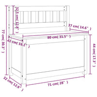 Thumbnail for Sitzbank Schwarz 80x41x77 cm Massivholz Kiefer