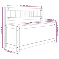 Thumbnail for Sitzbank Weiß 110x41x76,5 cm Massivholz Kiefer
